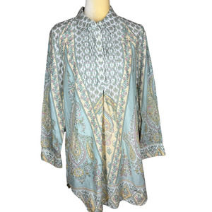 Soft Surroundings Tabitha Tunic in Paisley Sky Size Medium D1-34